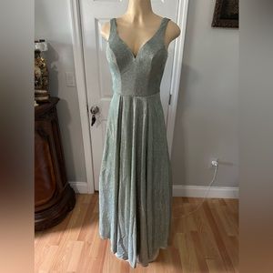 Green shimmery gown